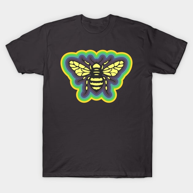 Honeybee with colorful border T-Shirt by PCB1981